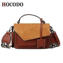HOCODO матовые PU кожаные сумки через плечо для женщин матовая широкая сумка-мессенджер на плечевом ремне сумка простые женские сумки