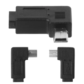 

USB 2.0 Micro 5Pin Female To Mini 5Pin Male 90° Angle Left Right Converter Adapter