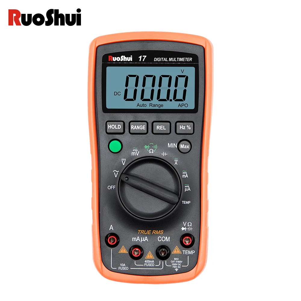 

RuoShui 17 Digital Multimeter Ture RMS 4000 Counts AC DC Volt Current NCV Smart Multimetro Tester Ohm Capacitance Voltage Meter