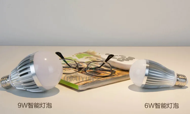 Factory Wholesale Smart Wireless Remote Control LED Bulb Stepless Dimming Palette E27 Edison Screw Bulb 9W Globe Light Source