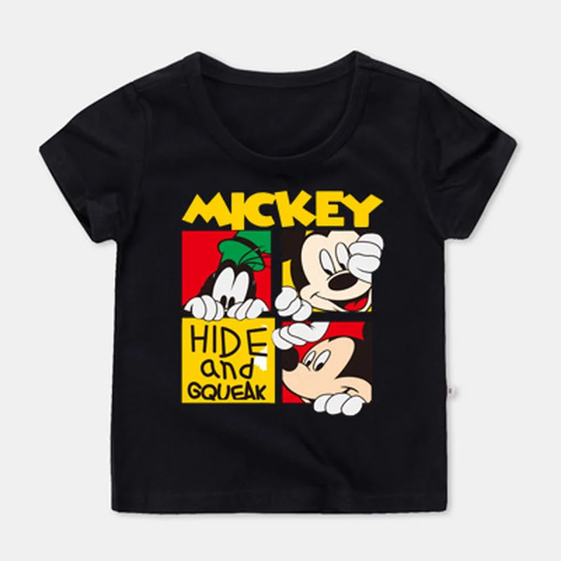 Футболка для маленьких девочек Disney летняя футболка мальчиков с Микки детская