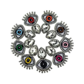 

2020 New Fashion Handmade Statement Embroidery Eye Drop Earrings for Women Vintage AAA CZ Rhinestone Wedding Party Earrings Gift