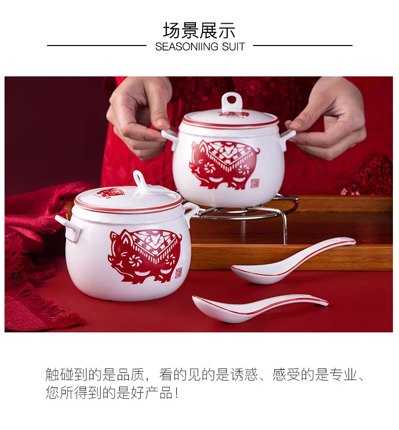 Керамический горшок для тушения Tureen с крышкой тоник суповая чаша мультяшная чашка женьшень кубилоза чаша водонепроницаемый тушью отель китайский стиль медленно