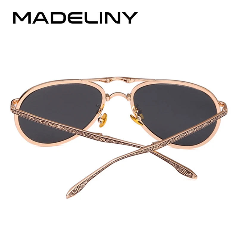 MADELINY Pilot, складные солнцезащитные очки, женские, Роскошные, с кристаллами, металлическая оправа, солнцезащитные очки, женские, классические, брендовые, дизайнерские, очки, UV400, MA365
