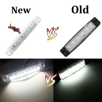 

100*15*13mm Car LED Lights Easy To Install 10pcs White 9 LED Side Lights Marker Tail