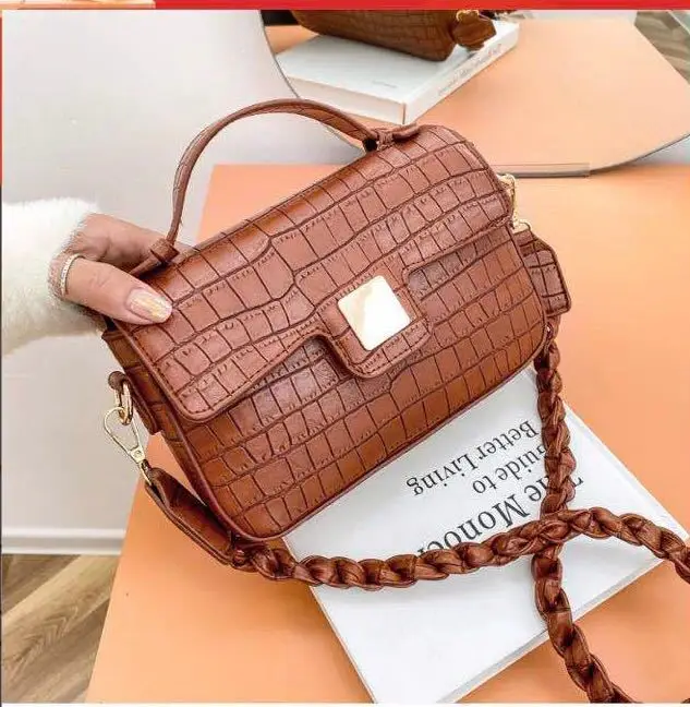 

Korean version of the stone pattern women's bag 2020 new fashion one-shoulder women's bag messenger all-match small square bag