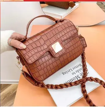

Korean version of the stone pattern women's bag 2020 new fashion one-shoulder women's bag messenger all-match small square bag