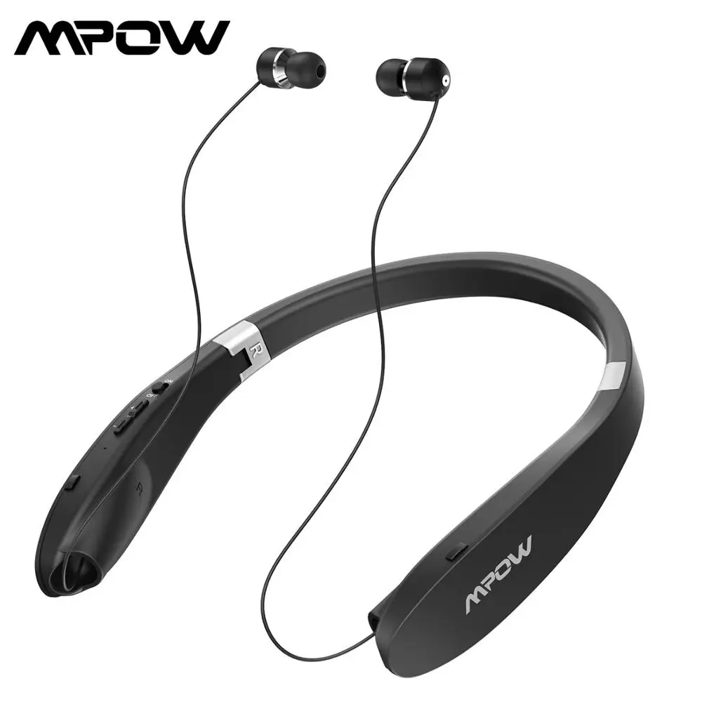 MPOW 20 Hours Wireless Bluetooth  V5.0 Headphones Stereo Sound Neckband Headset Office  Noice  Reduction Earphone  With Mic