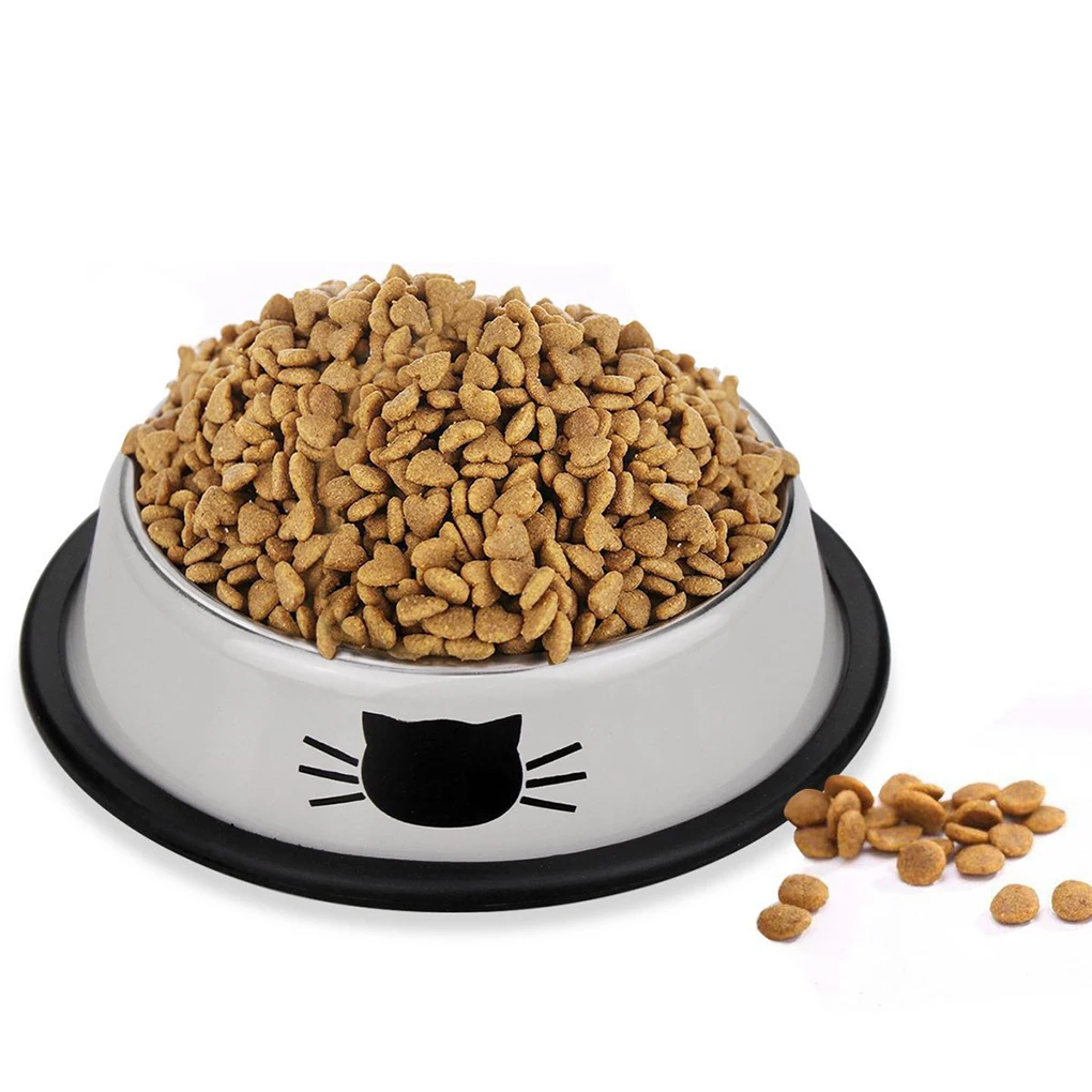 Stainless Cat Bowls Pet Steel Bowl Set Food Water Bowl for Dogs and Cats Anti-skid Feeder Supplies for Small Dogs Cats