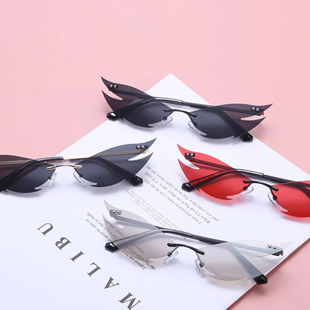 

New European And American Rimless Women's Sunglasses Punk Style Personality Male Trendy Street Shooting Cool Decorative