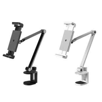 

Aluminum Alloy 4-13inch Cellphone Tablets Cellphone Holder Stand Clip-on Long Arms Tablet Mount Bracket for Desk Bed Compatible