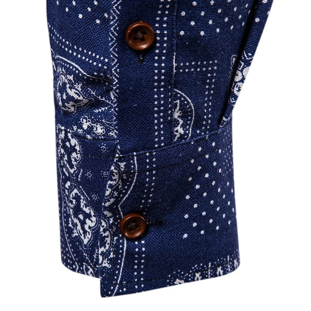 Мужская пляжная гавайская рубашка Весна Осень VogueMen рубашки Slim Fit с длинным рукавом мужская одежда платье рубашка VogueCamisa Femenina
