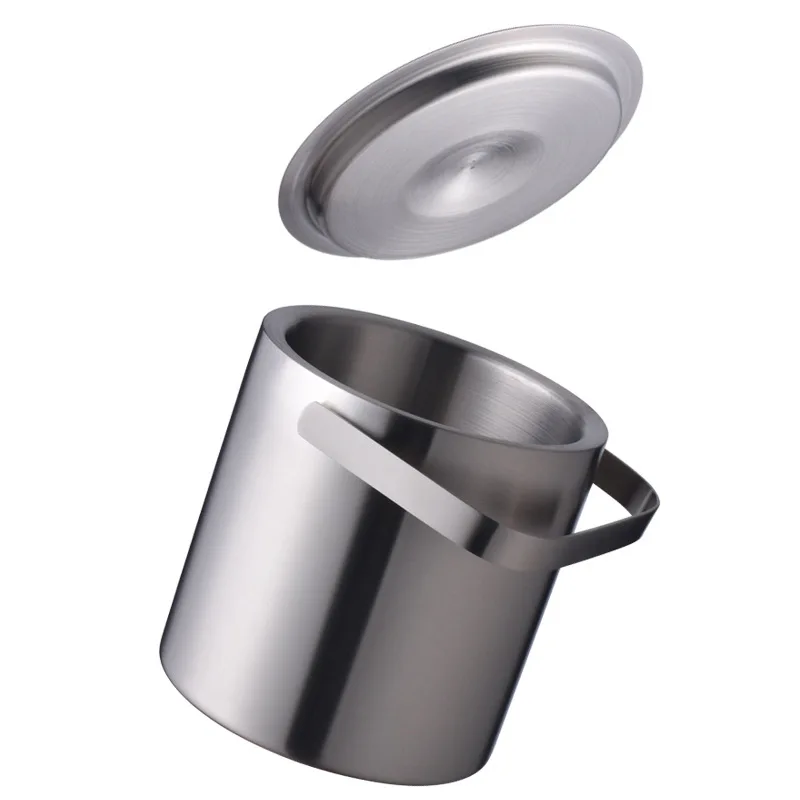 Bpa Free 1.3LChampagne Keg Double Wall Food Grade 18/8 Stainless Steel Ice Bucket with Ice Tong&Clip Strainer Sets Lppunk