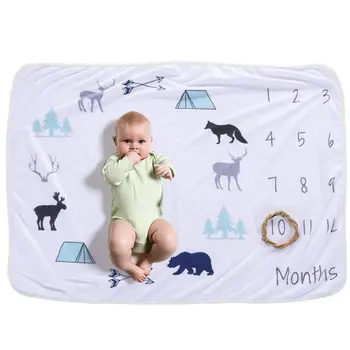 

Baby Monthly Milestone Blanket Soft Photography Background Infant Shower Gift