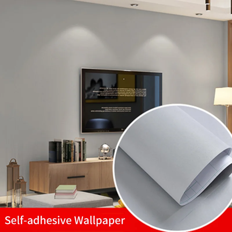 Pure Color Moire Waterproof Vinyl Decorative Film Self Adhesive Wallpaper for Kitchen Furniture Stickers Home Decor Simple Style - Цвет: Wall Stikcer INGY
