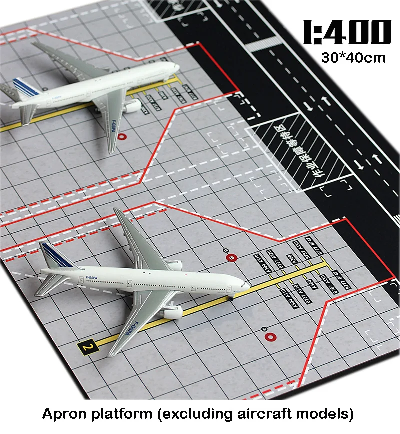 Miniature 1:400 aéroport avion tablier plate-forme d'exposition double sièges woodiness 40*30cm