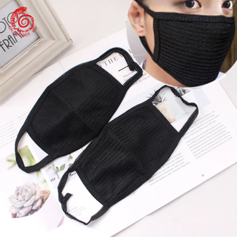 

Women Men Dustproof Mouth Mask Black Anti-Dust Facial Cover Breathable Face Masks double layer Women Men Ear hanging Covers
