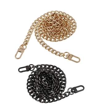 

2 Pcs Round Replacement Chain Flat for Handbag Purse or Shoulder Strapping Bag 9Mm, Gold & Black