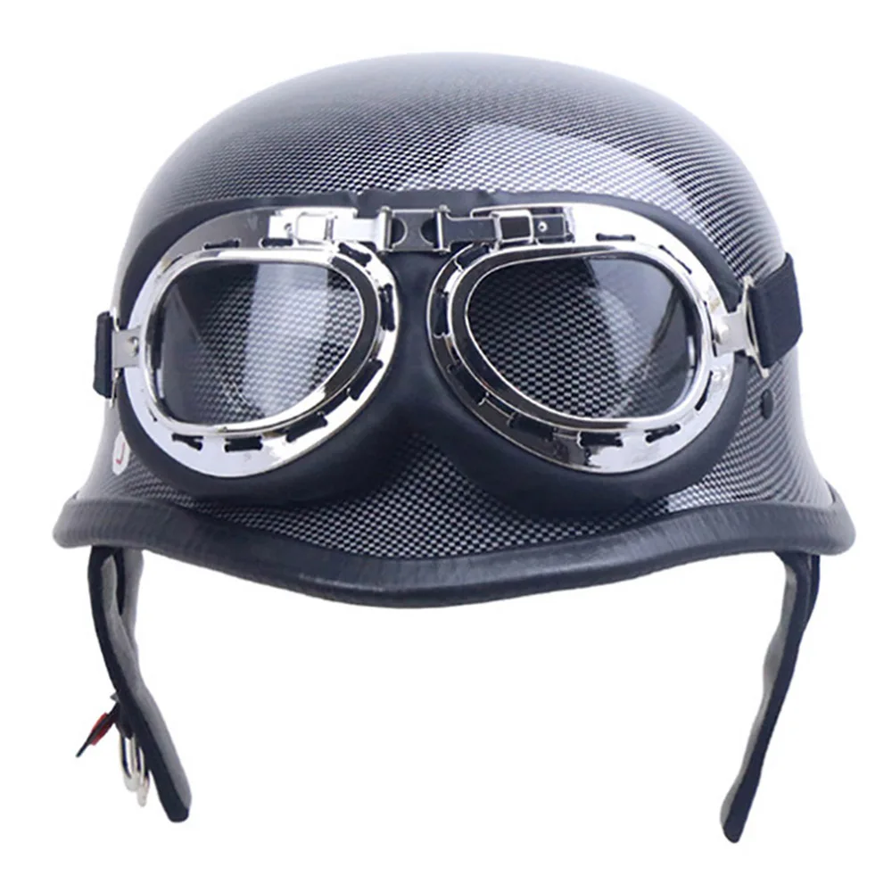 ZR307-Light-Black HEROBIKER мотоциклетный шлем немецкий кожаный стиль Пилот Мотоцикл открытый лицо ретро Половина шлем круиз Чоппер Байкер пилот точка S - Цвет: ZR307-Light-Black
