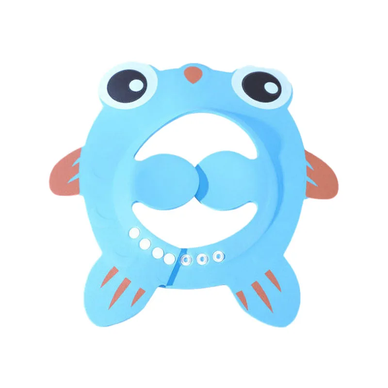 Gorro de baño impermeable con dibujos animados para niños, gorro de ducha para bebé, ajustable, protección para los ojos, orejas, sombreros para el champú para 3M a 6 años, protector para el pelo