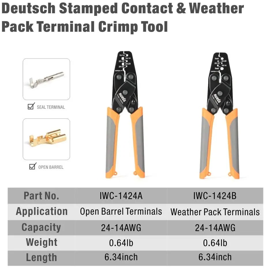 US $159.00 IWISS KITDC01 Automotive Rapair Mult Tool Kit Crimping Tools Set Removal Tools For Deutsch Terminals Weather Pack Terminals