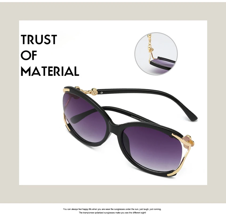 KEEPIONEER Women Polarized Sunglasses Luxury Ladies Driving Sun Glasses Rhinestone Temple PC Frame Female Shades Eyewear Round