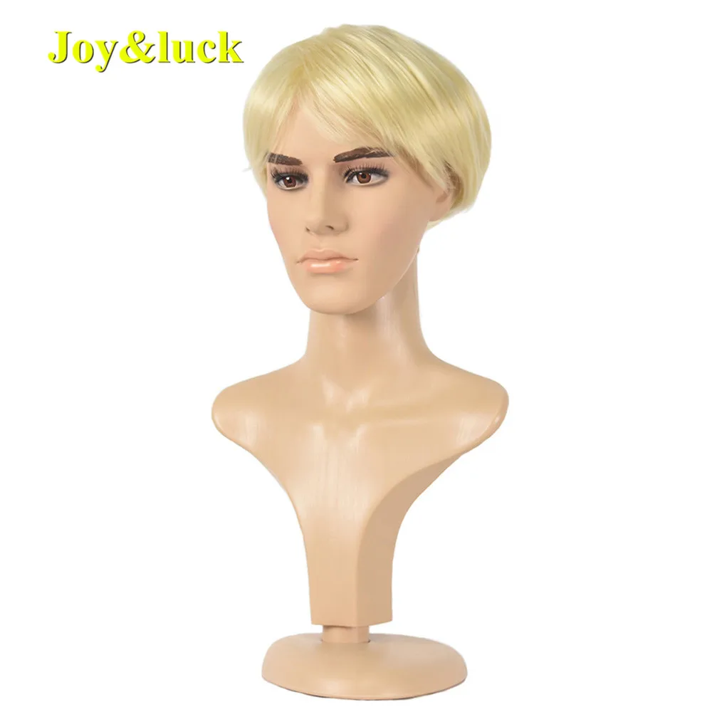 Joy&luck модный короткий мужской парик 6 дюймов цвет блонд натуральные прямые волосы
