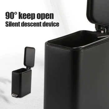 

HOT 5L Rectangular Small Stainless Steel Step Trash Can Wastebasket Garbage Container Bin for Bathroom NDS66