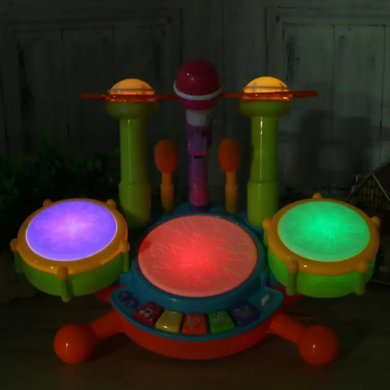 Детские музыкальные барабанные игрушки, детский Джазовый барабанный набор, электронный ударный инструмент, музыкальный инструмент, развивающие подарки, игрушки для детей 3 лет