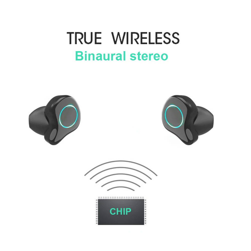 R6 TWS Bluetooth 5,0 водонепроницаемый спортивный наушник шумоподавление стерео музыкальные наушники с цифровой зарядкой чехол