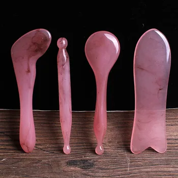 

Pink Wax Amber Massage Guasha Stone Resin Rod Scraping Massage Tool Plate Acupoint Pulling Face Facial Beauty Meridian Shave