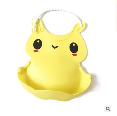 Bunny Eating Pocket Imitation Silicone Three-dimensional Baby Bib Waterproof Plastic Bib Saliva Towel Soft