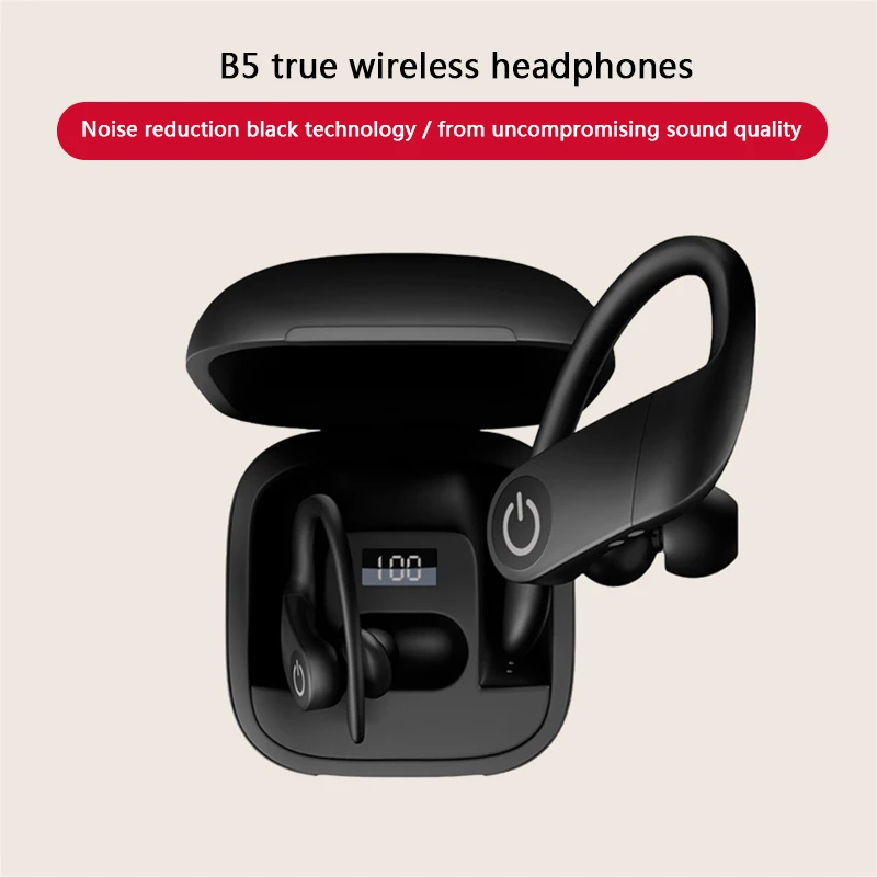 B5 TWS Bluetooth 5,0, беспроводные мини-наушники, наушники с цифровым дисплеем, шумоподавление, спортивные гарнитуры с зарядным отсеком 800 мАч