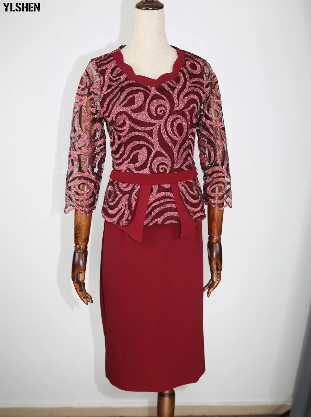 African Dresses for Women Dashiki 2019 New African Clothes Bazin Rich Sexy Slim Lace Embroidery Robe Africain Grown Africa Dress 02