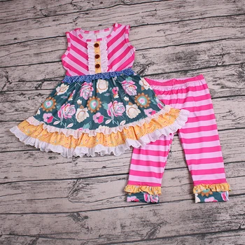 

2019 Kis Girl Clothing Newborn Kid Baby Clothes Flower Printed Baby Dress Top+Pants Leggings Outfits Set