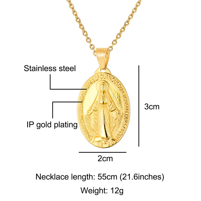 14kt Yellow Gold Miraculous Medal Pendant | Costco