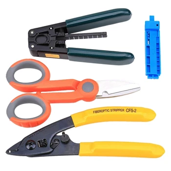 

Fiber Optic Drop Cable Fiber Stripper CFS-2 Double Porthole Optical Fiber Coating Fiber Scissors with Stripping Guide Bar