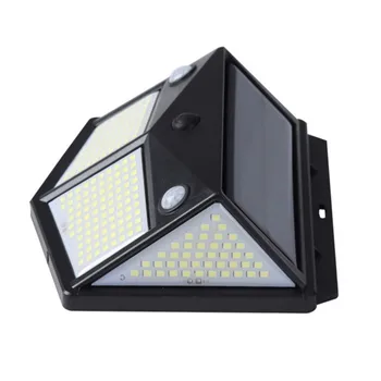 

1Pc 260LEDs Outdoor Solar Wall Light Double Sensor Four-Sided Wall Lamp