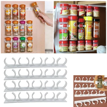 

Hot Wall Shelf Mounted Kitchen Storage Rack Spice Organizer Hanger Storage Shelf Gripper Rack Seasoning Carrier Bottle Organizer