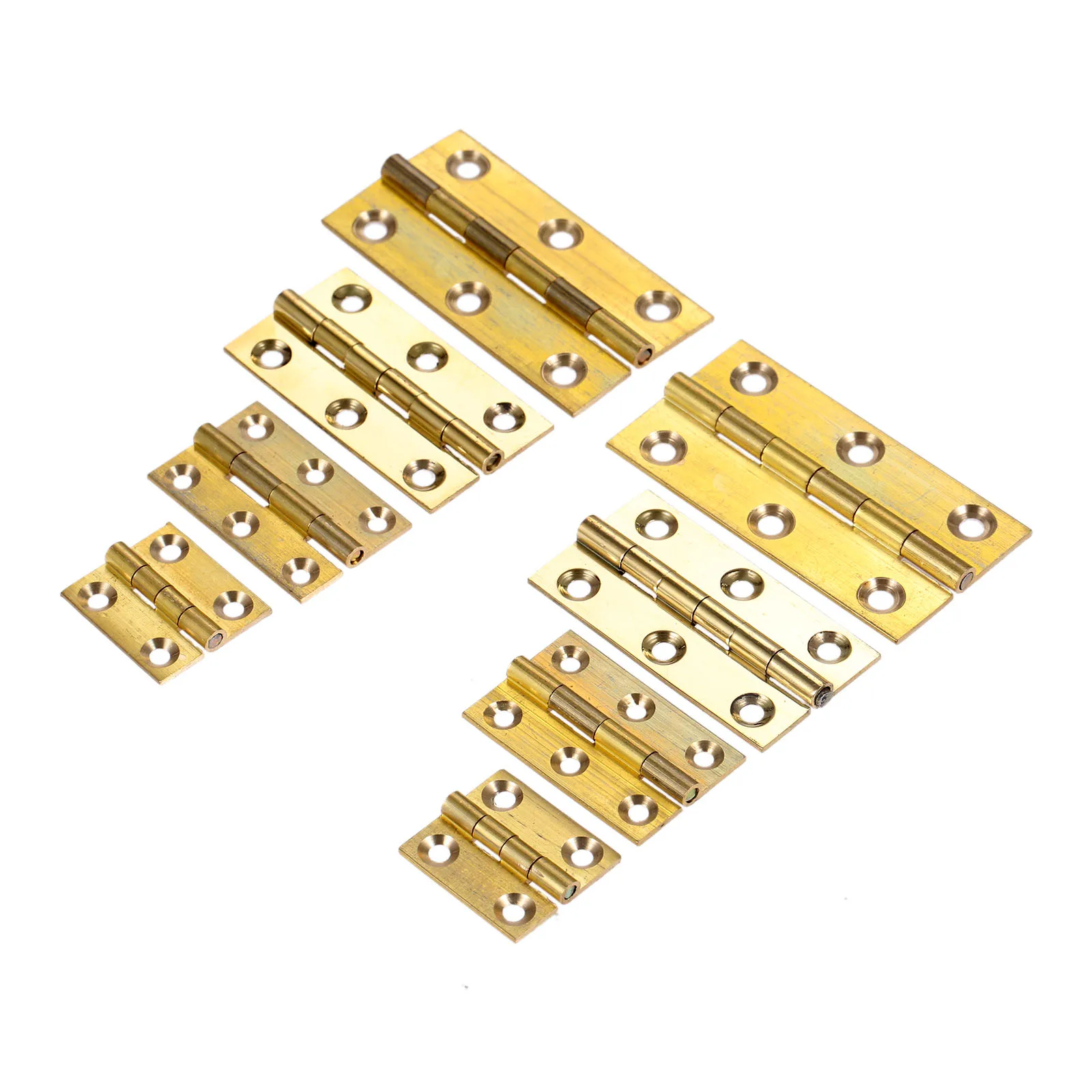 Brass Hinges with Screws 2pcs for Cabinet Door Furniture Wood Jewelry Box Wine Case