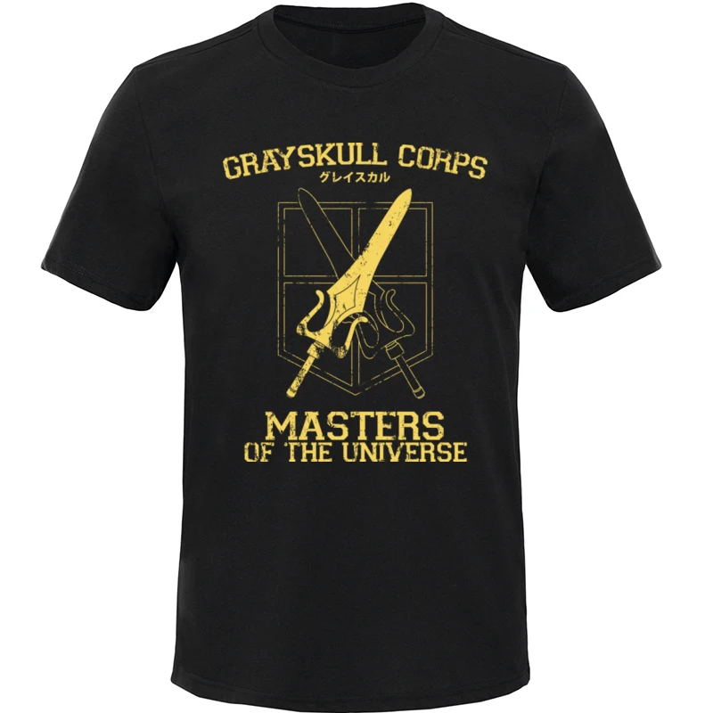 Anime Men T-shirts Grayskull Corps Fashion Tops Tees Heman Master Of The Universe 100% Cotton Short Sleeve Slim Fit T Shirts |