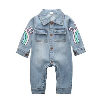 

New Toddler Baby Boys Clothes Kid Giraffe Denim Fabric Romper Long Sleeve Jumpsuit Autumn Winter Kids Outfits Streetwear Clothes