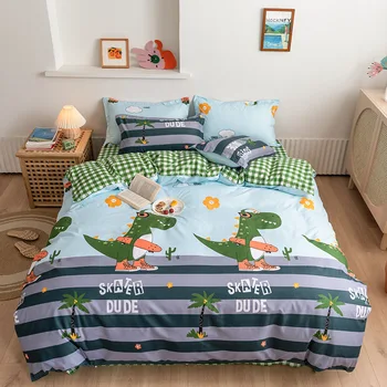 

Classic Bedding Set dinosaur Plant flower pattern Aloe cotton 4PCS bedding adult child duvet cover set oversized quilt cover