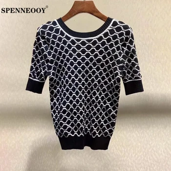

SPENNEOOY Designer Custom Runway Female Spring Fashion Streetwear Knitting Sweater Women Backless Striped Knit Slim Pullovers