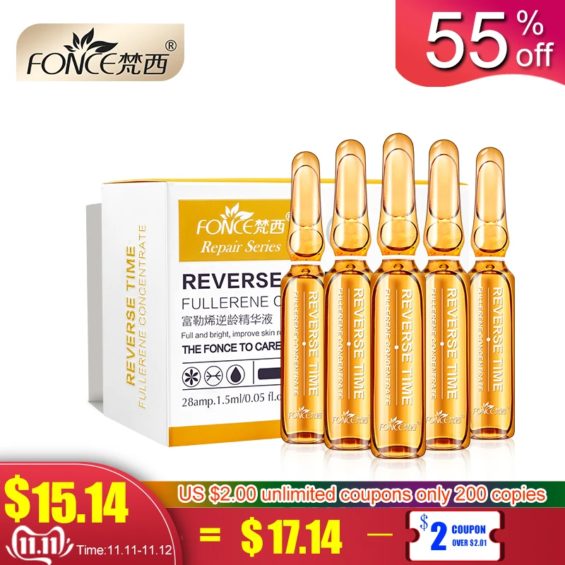

Fonce Fullerene Original Moisturizing Facial Serum 28 bottles Brightening Firming Lightening Fine Line Small Ampoule
