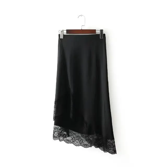 

2018 Spring Europe And America WOMEN'S Dress Satin Irregular Medium-length Dress Skirt 303