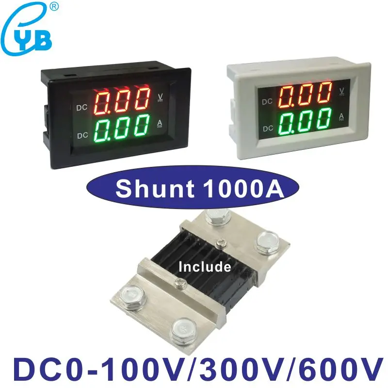 DC 1000A шунтирующий светодиодный цифровой вольтметр Амперметр постоянного тока 0 100