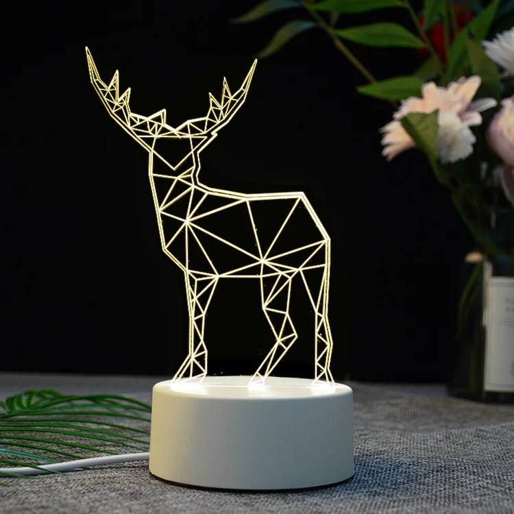12 3D мульти-дизайнерский акриловый Ночной светильник, настольная панель, украшение для спальни, подарок, теплый белый ночник, креативный абажур, без основания - Цвет корпуса: 12