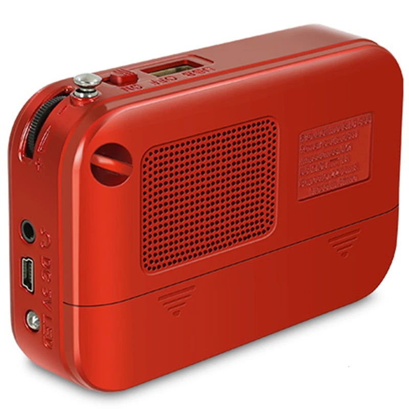 NEW-Portable Mini FM Radio Stereo Speakers Music Player Backlight Button Clock