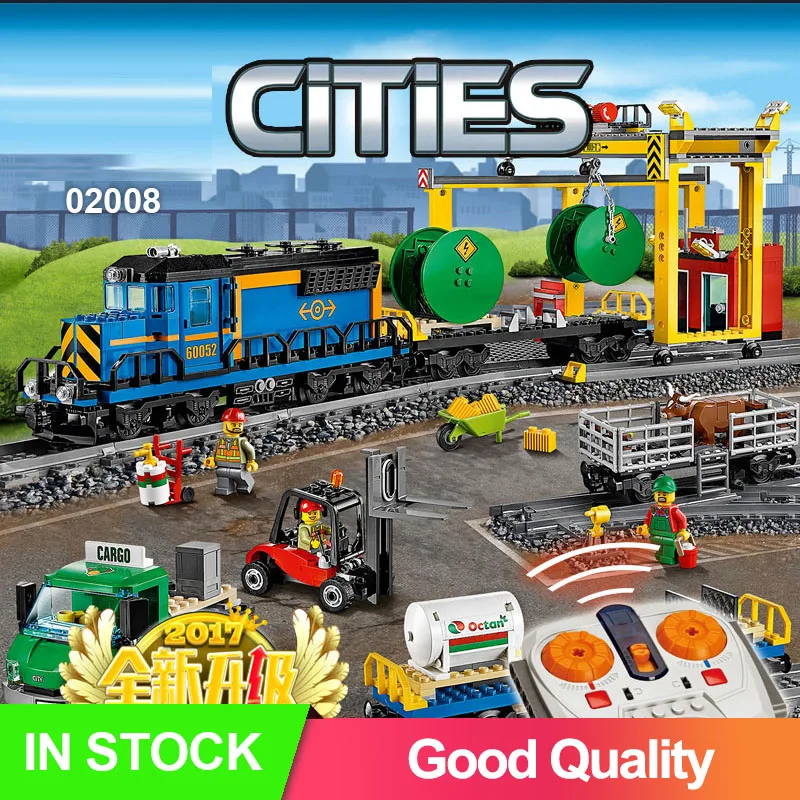 

Compatible legoinglys 60052 electric Cargo Train railway Building Blocks Bricks educational Toys gift for birthday CITY 82008